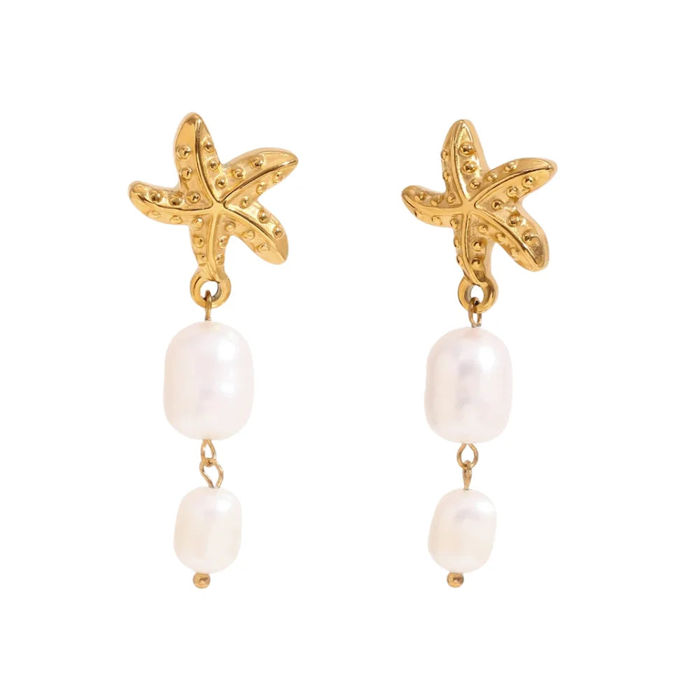 Sea star Earrings with pearls