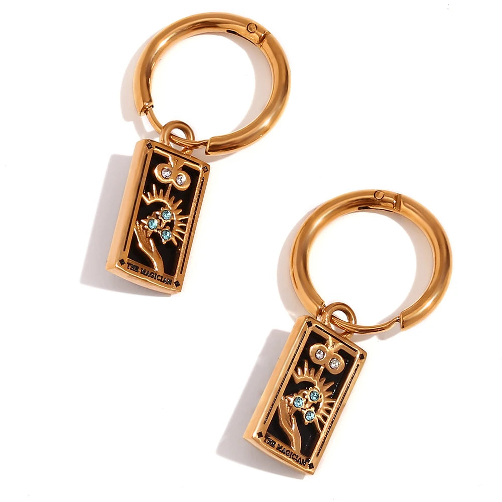 The Magician Tarot Card Earrings the magician