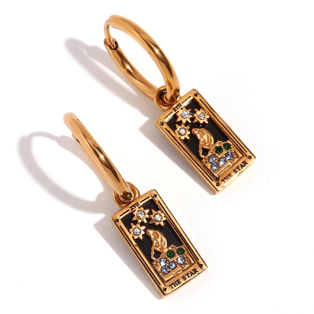 The Magician Tarot Card Earrings Star