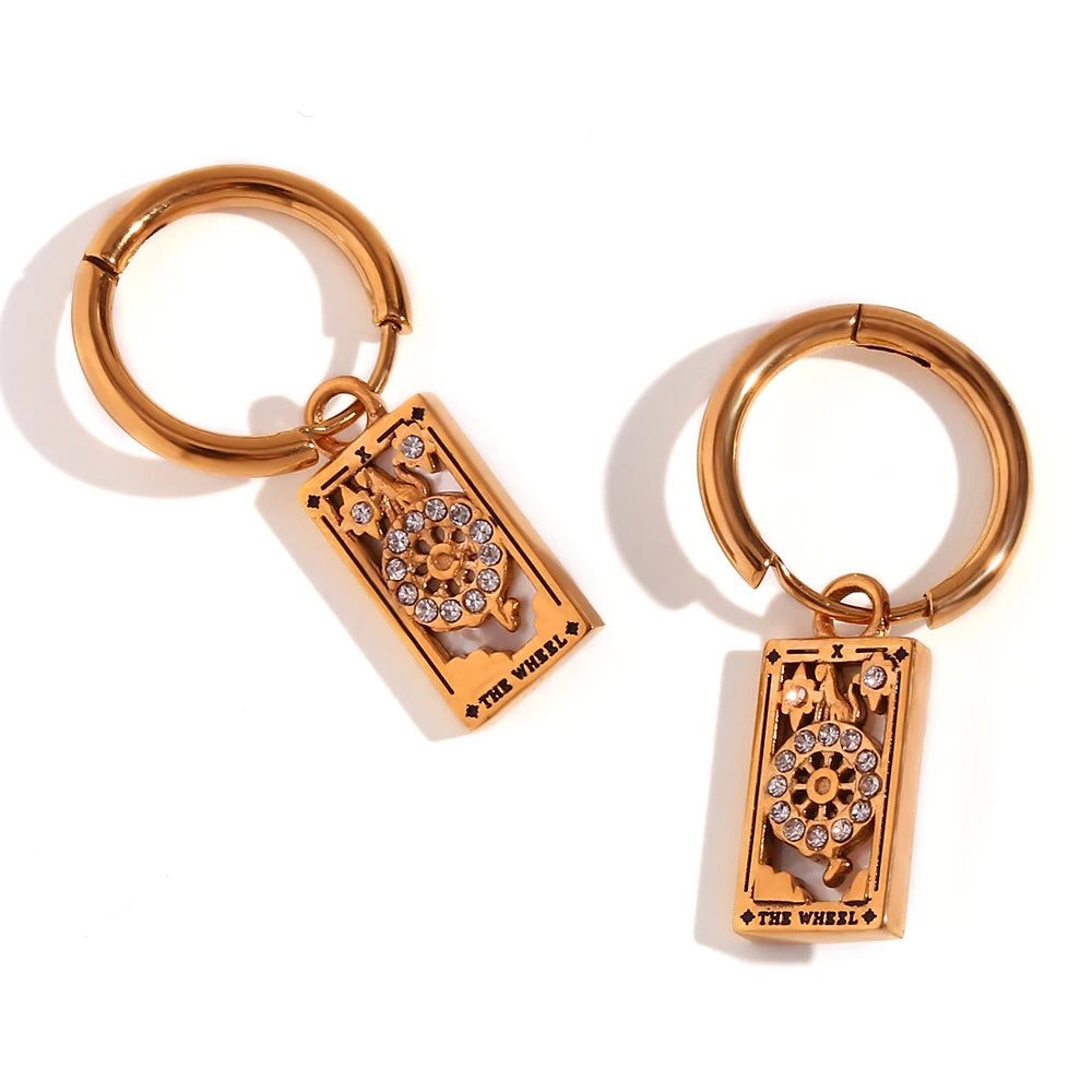 The Magician Tarot Card Earrings the wheel
