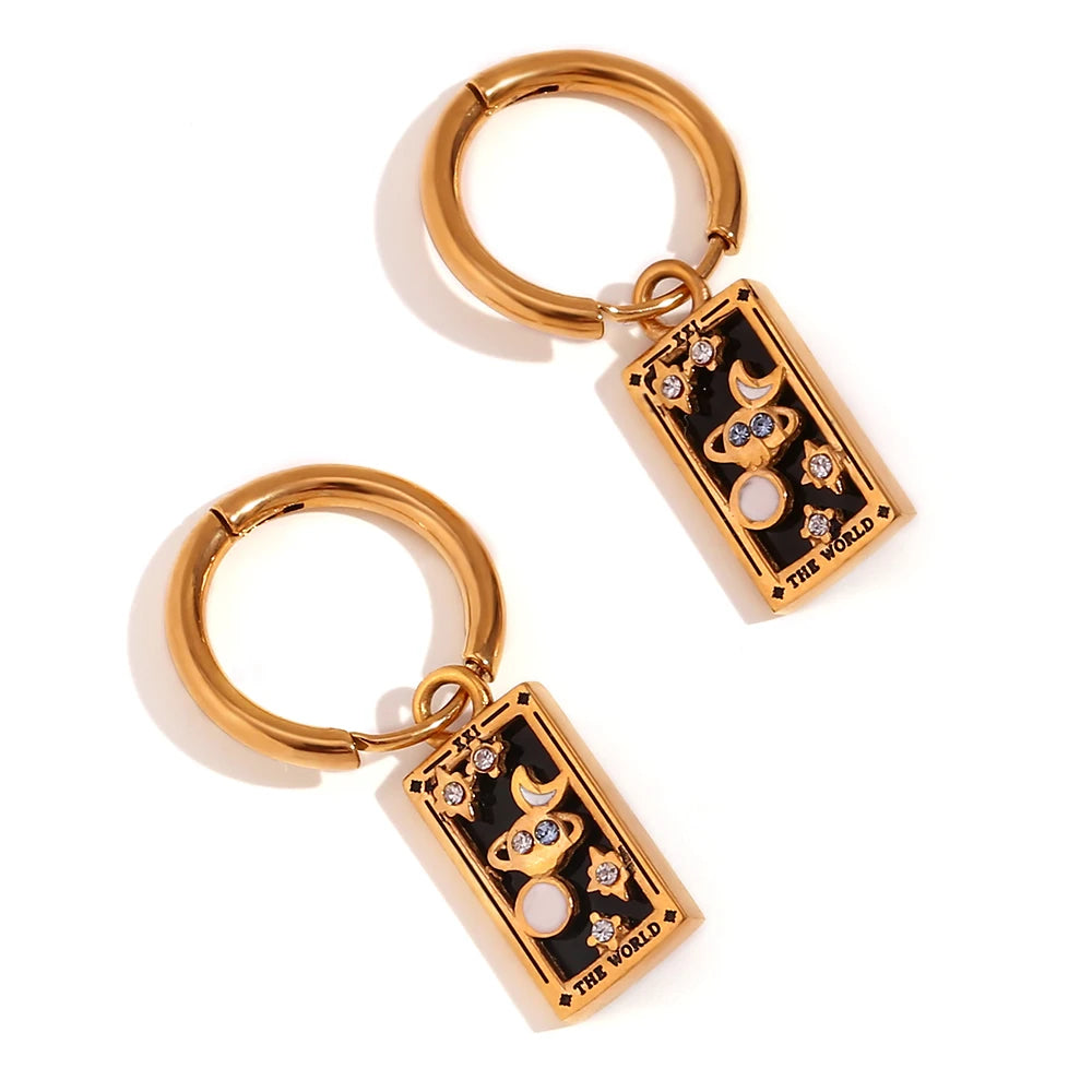 The Magician Tarot Card Earrings world
