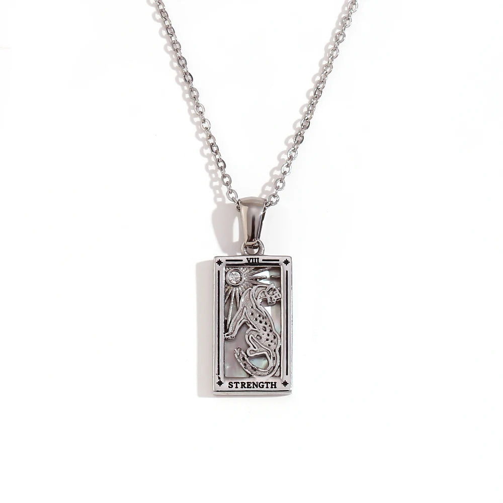 The Magician Tarot Necklace Strength silver