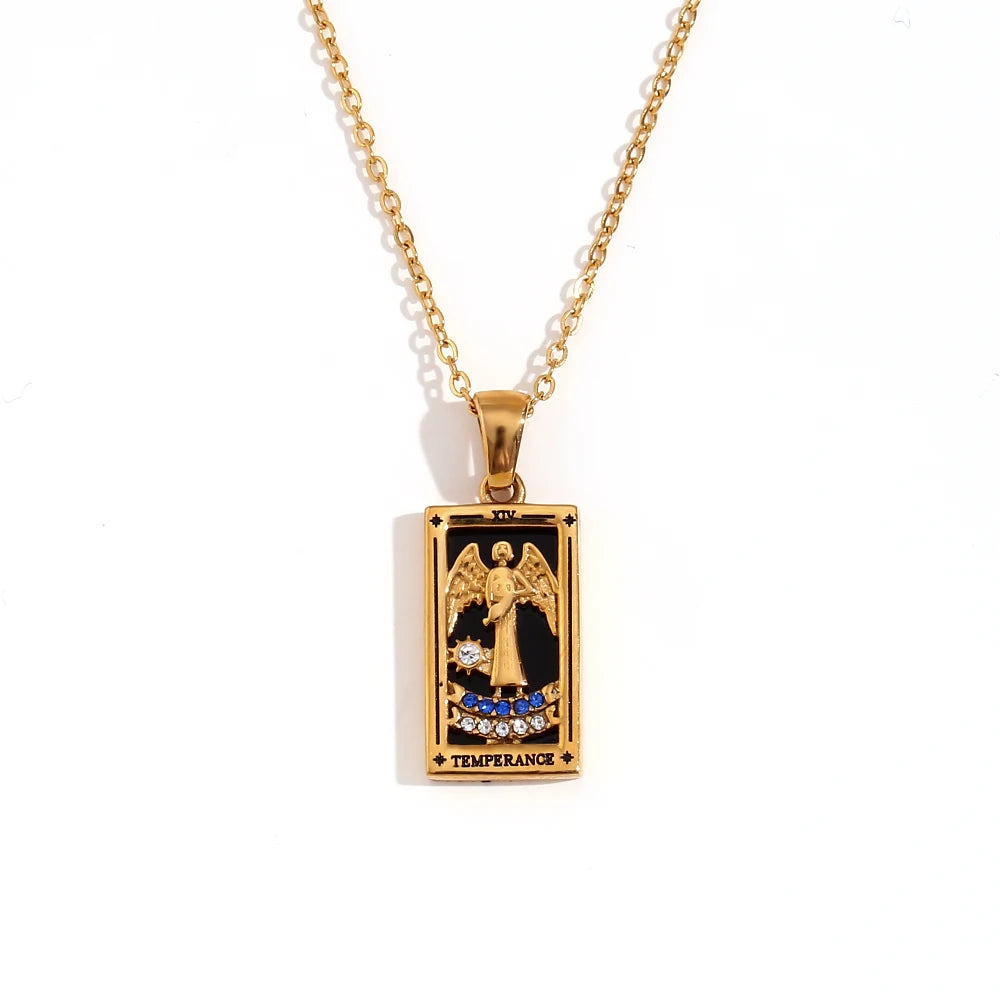 The Magician Tarot Necklace Temperance gold