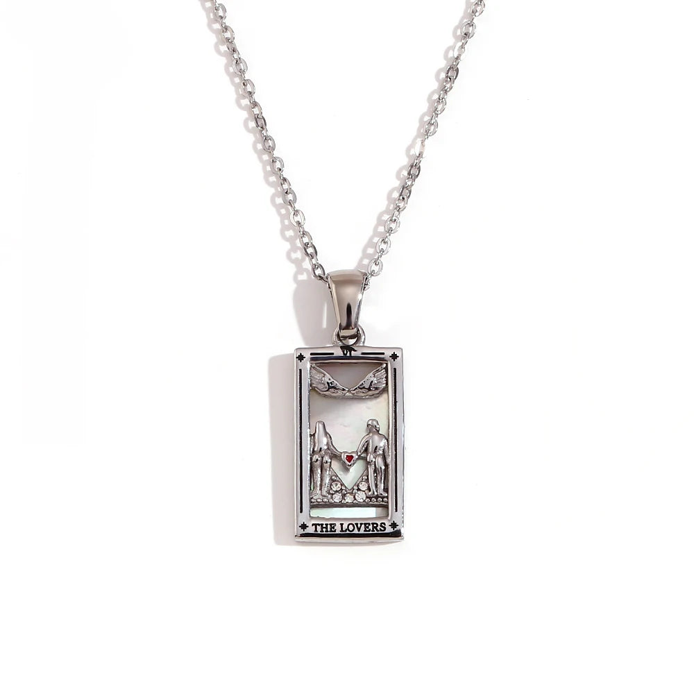 The Magician Tarot Necklace The lovers silver