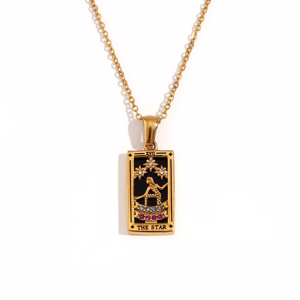 The Magician Tarot Necklace The Star in gold
