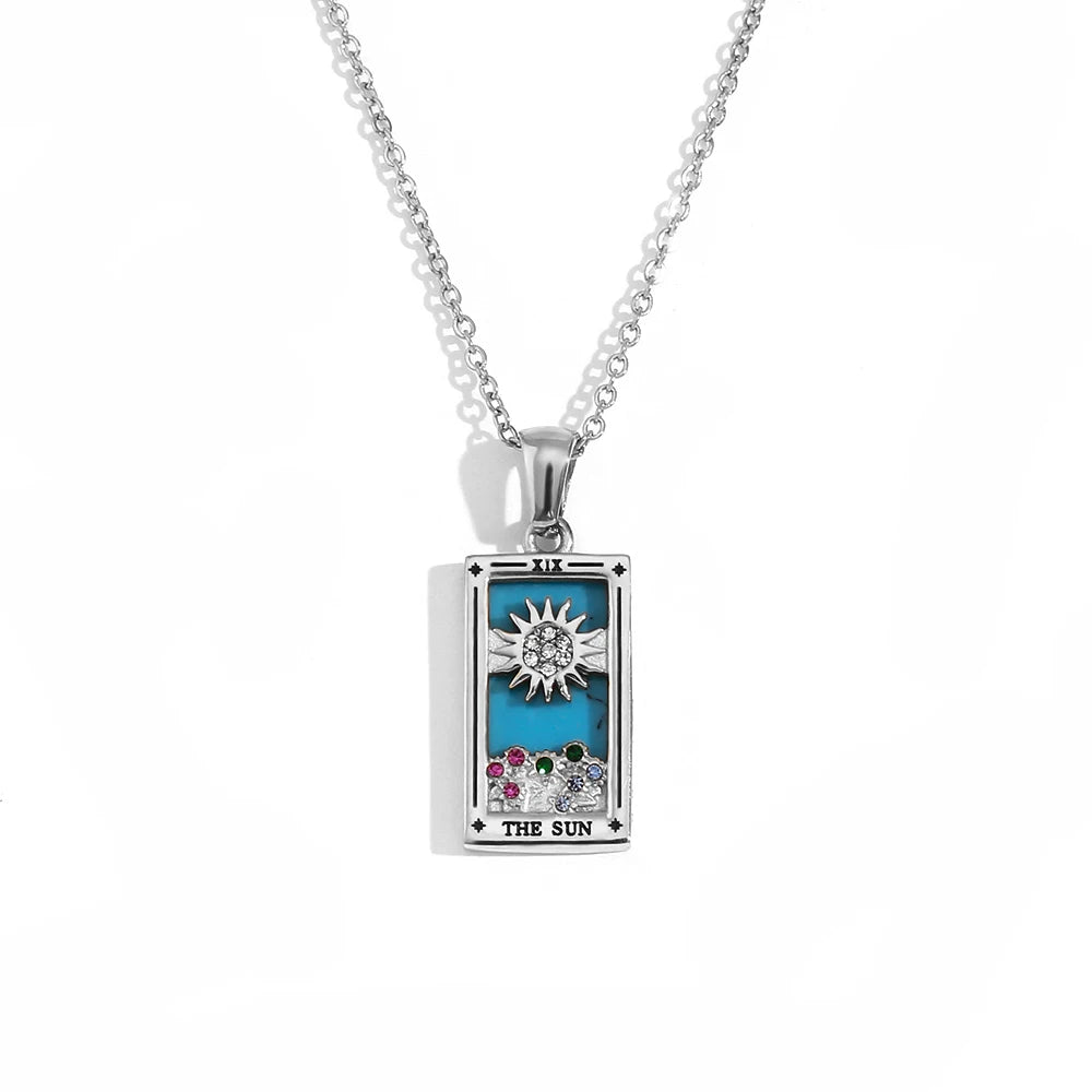The Magician Tarot Necklace The Sun silver