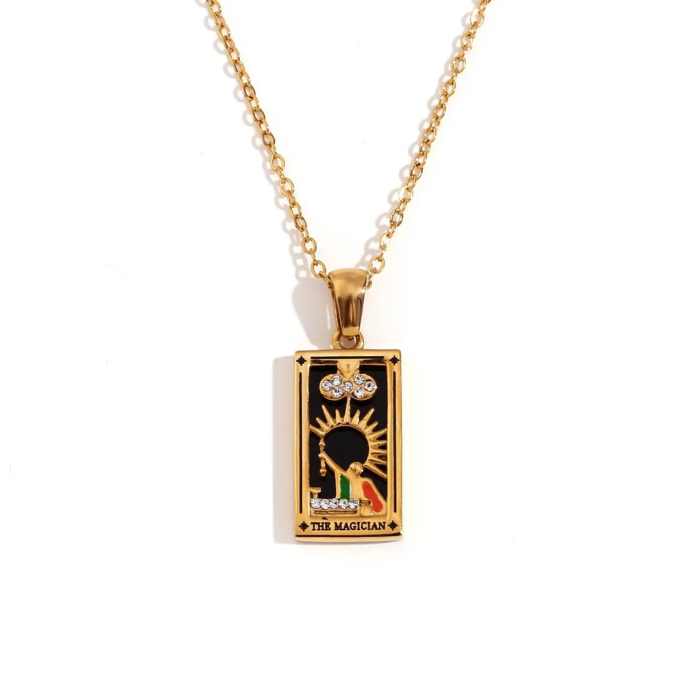 The Magician Tarot Necklace The magician in gold
