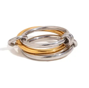 Unity Stack Ring mixed silver and gold