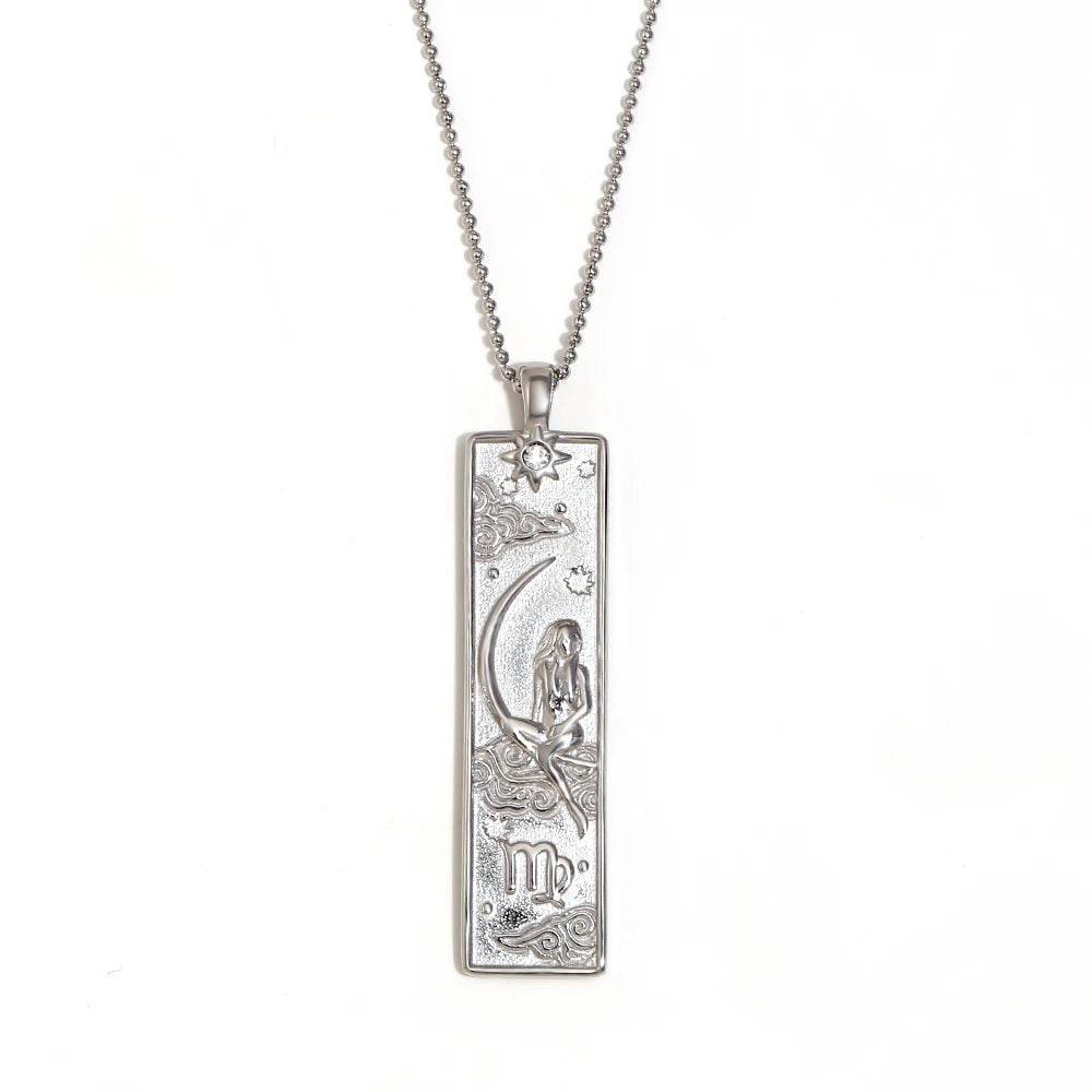 Zodiac Tag Necklace Virgo Silver